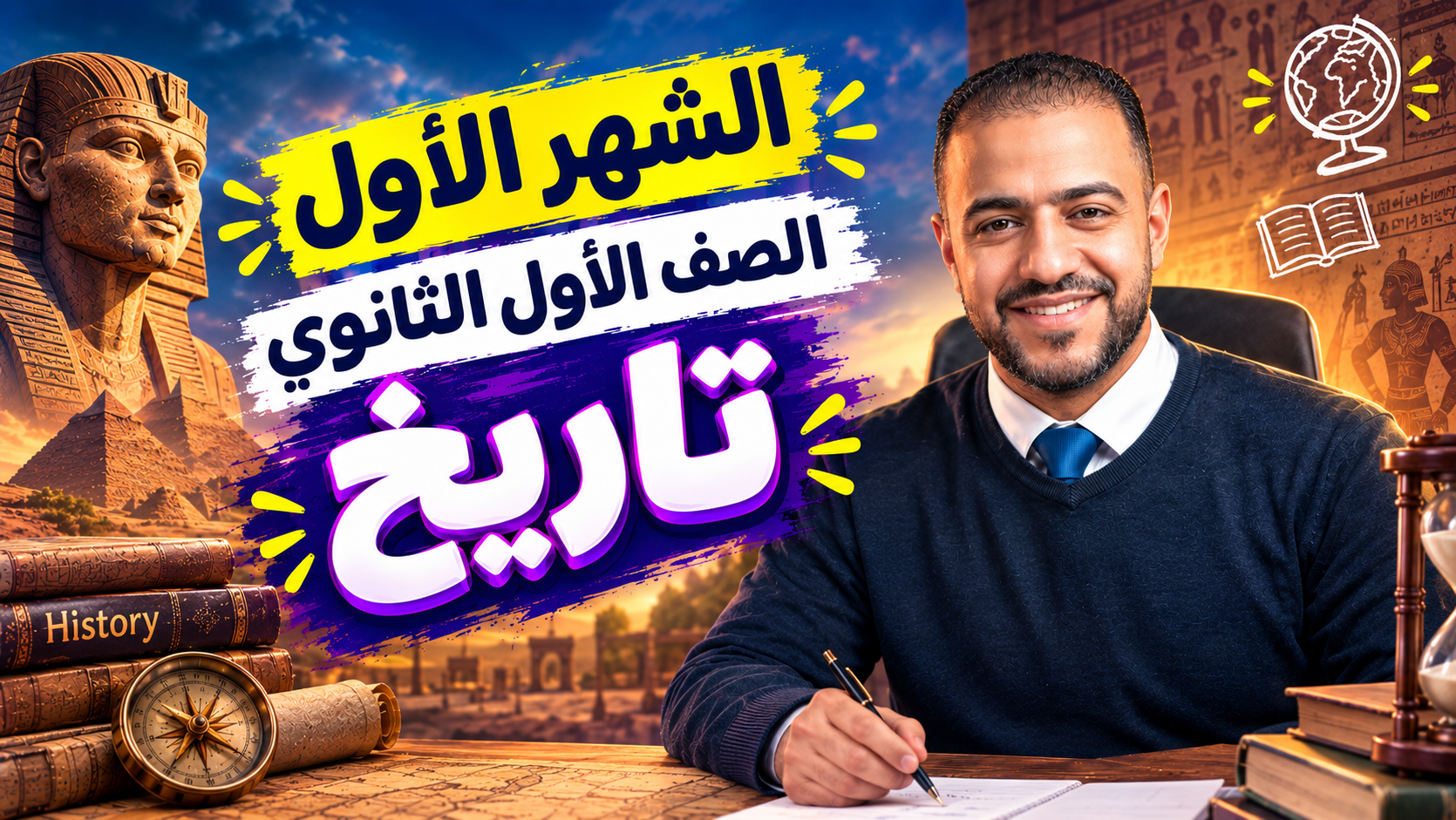 الشهر الاول  تاريخ الصف الاول الثانوي ا/عمرو جمال
